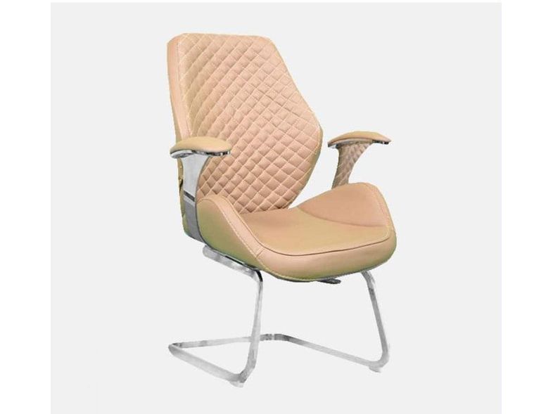 modern office chair with padded chrome armrests