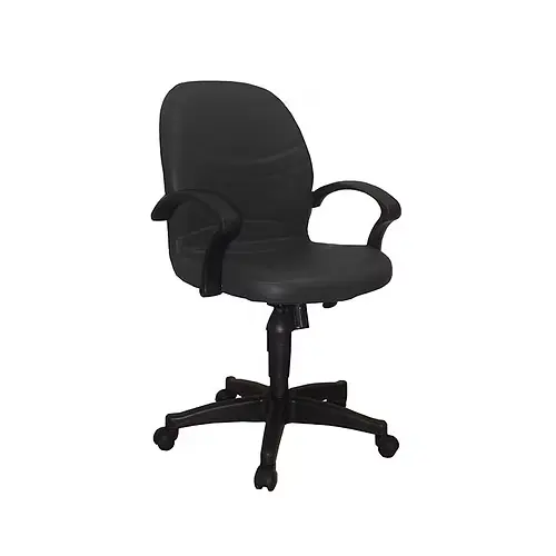 Leather Office Chair 109B - Black 